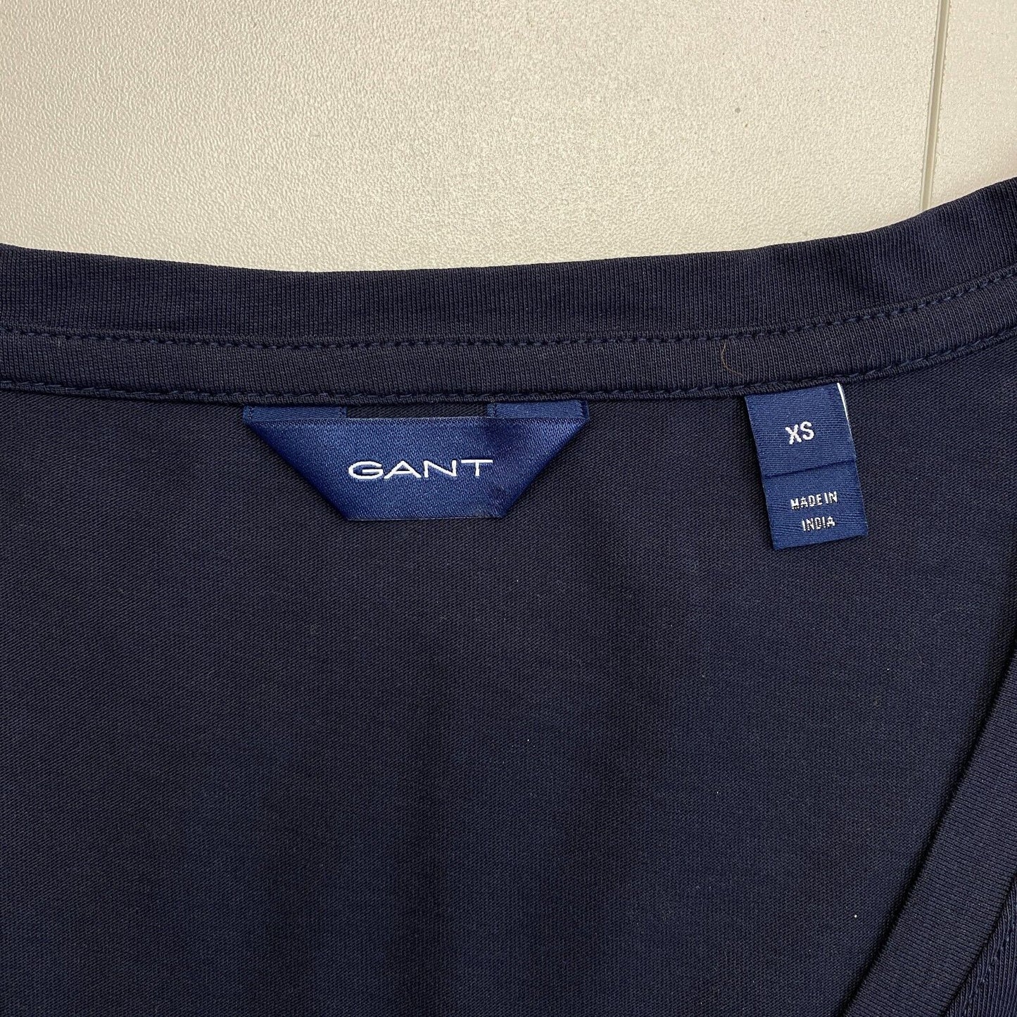 GANT Women Navy Blue Original V Neck Short Sleeves T Shirt Size XS