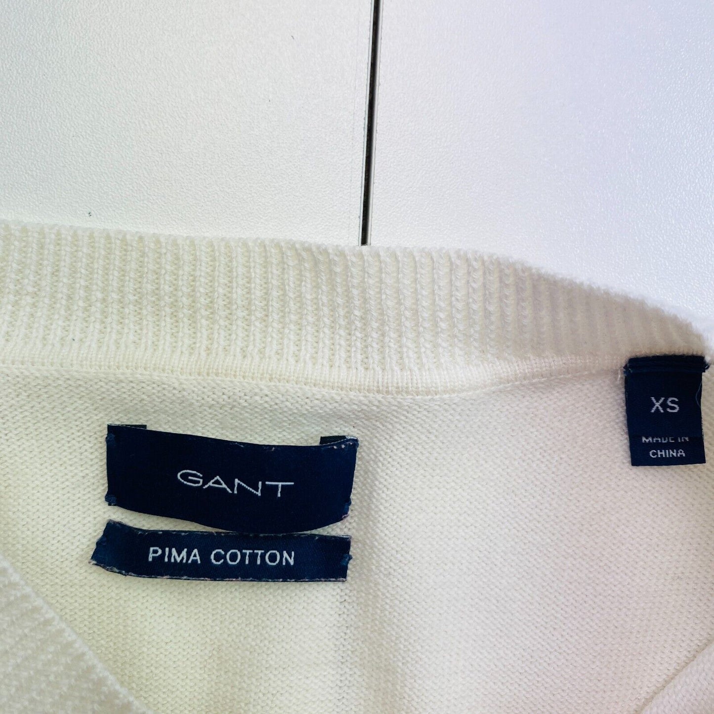 GANT Women White Striped Crew Neck Jumper Sweater Size XS