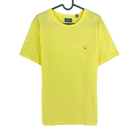 GANT Men Yellow Original Crew Neck Short Sleeves T Shirt Size M