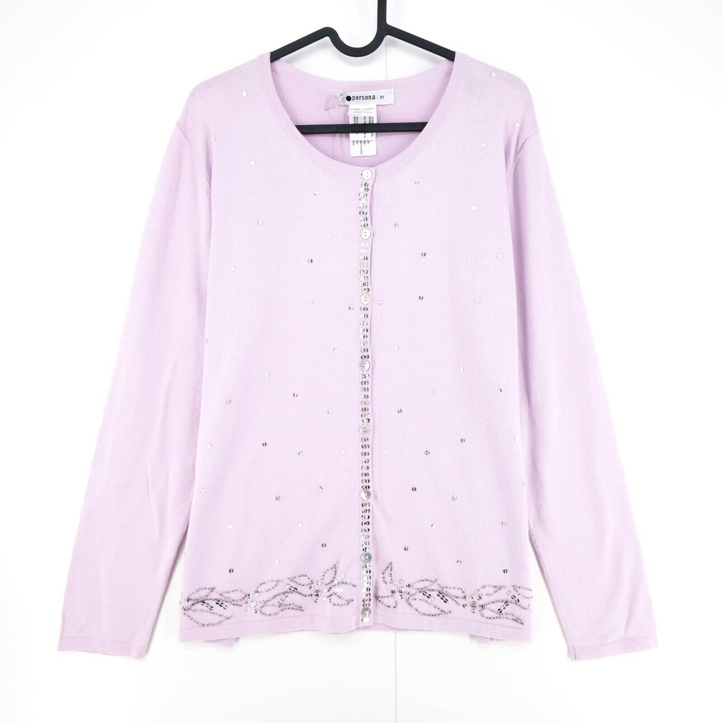 Persona Pink Crew Neck Cardigan Pull Pull Taille M