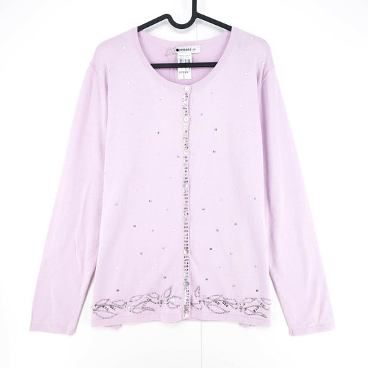 Persona Pink Crew Neck Cardigan Pull Pull Taille M