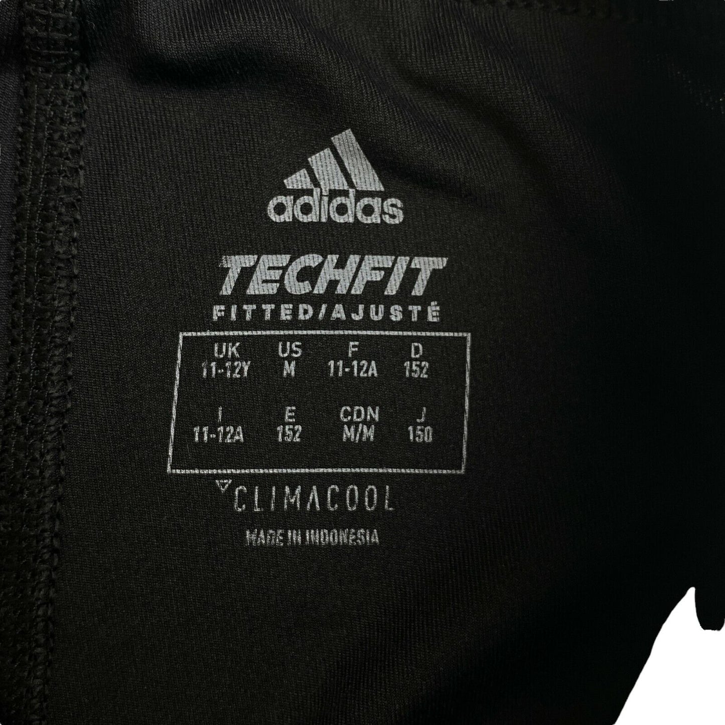 Adidas Climacool Boys Black Tech Fit Long Compression Pants Size 11 - 12 Years