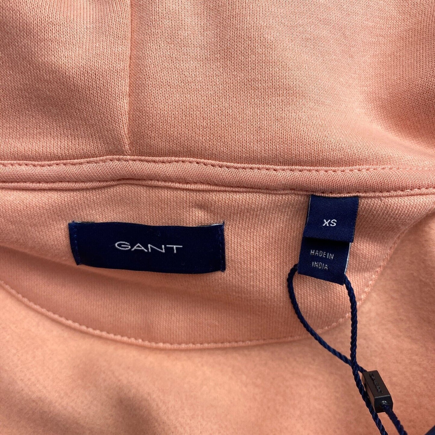 GANT Pink Orange Tonal Archive Shield Zip Hoodie Sweater Jumper Size XS