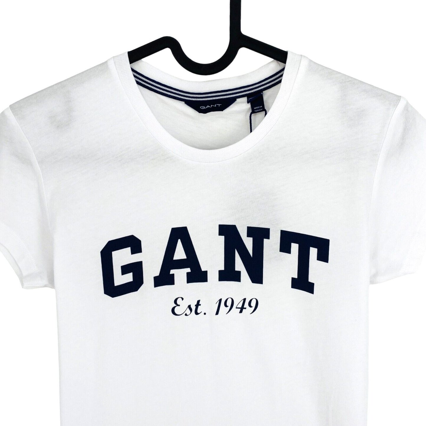 GANT Girls White Logo Crew Neck T Shirt Size 11-12 Years 146/152 cm