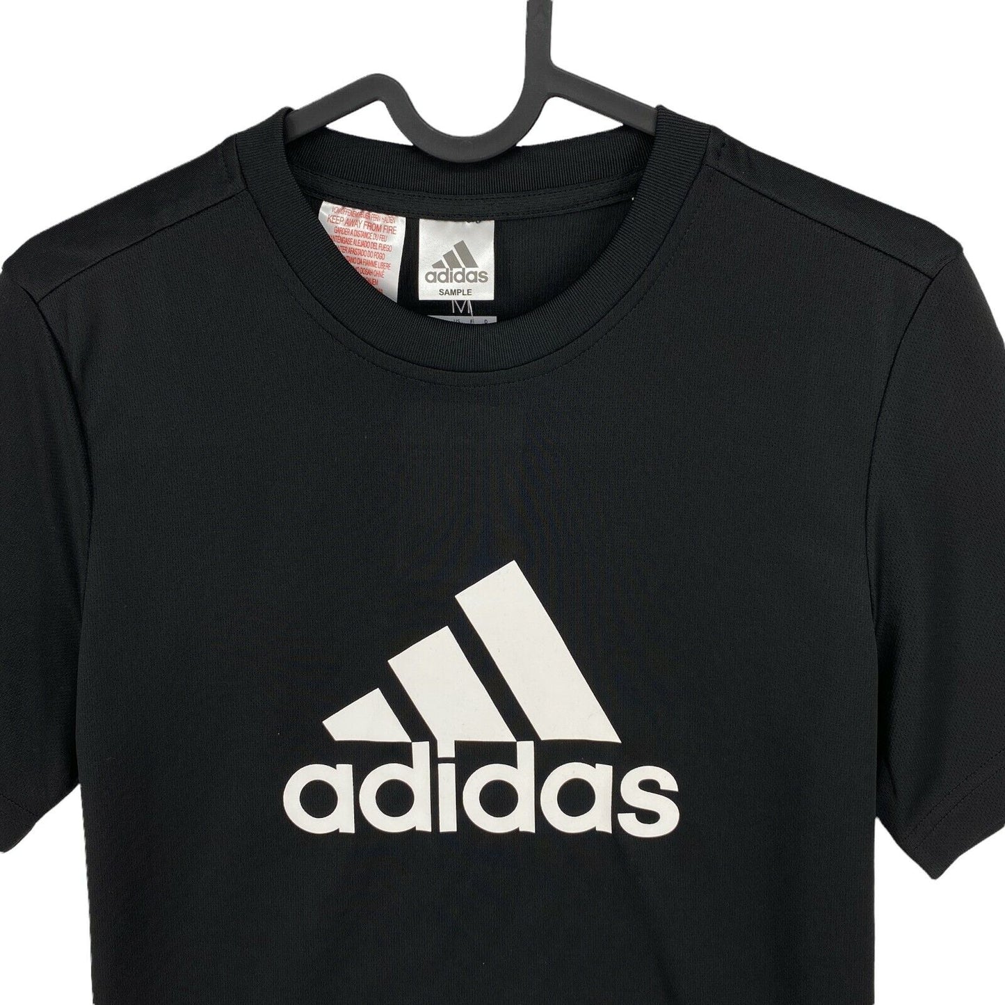 Adidas Climalite Youth Boys Black Logo Crew Neck T Shirt Size 11 - 12 Years