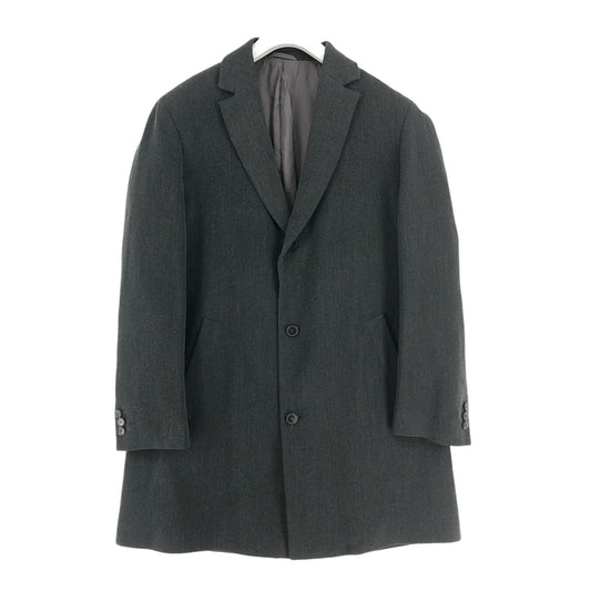 HUGO BOSS Dark Grey 100% Wool Over Jacket Coat Size EU 52 UK/US 42