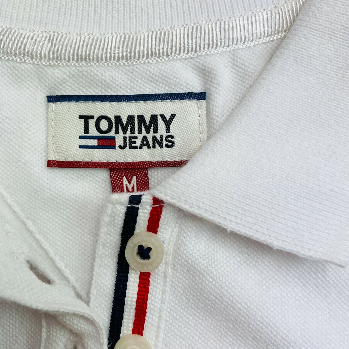 TOMMY HILFIGER JEANS Polo piqué blanc Taille M XL