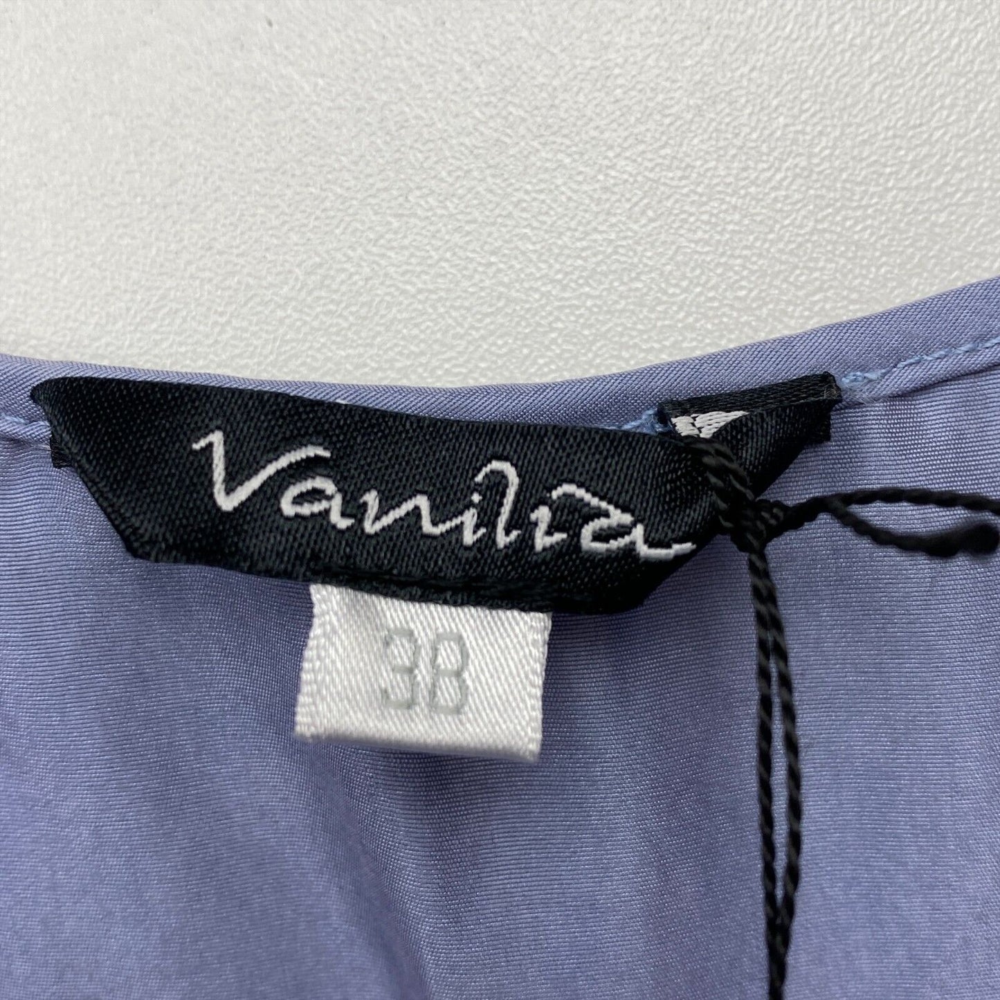 Vanilia Purple Ruffle Sleeveless Deep V-Neck Top Blouse Size EU 38 UK 10 US 8