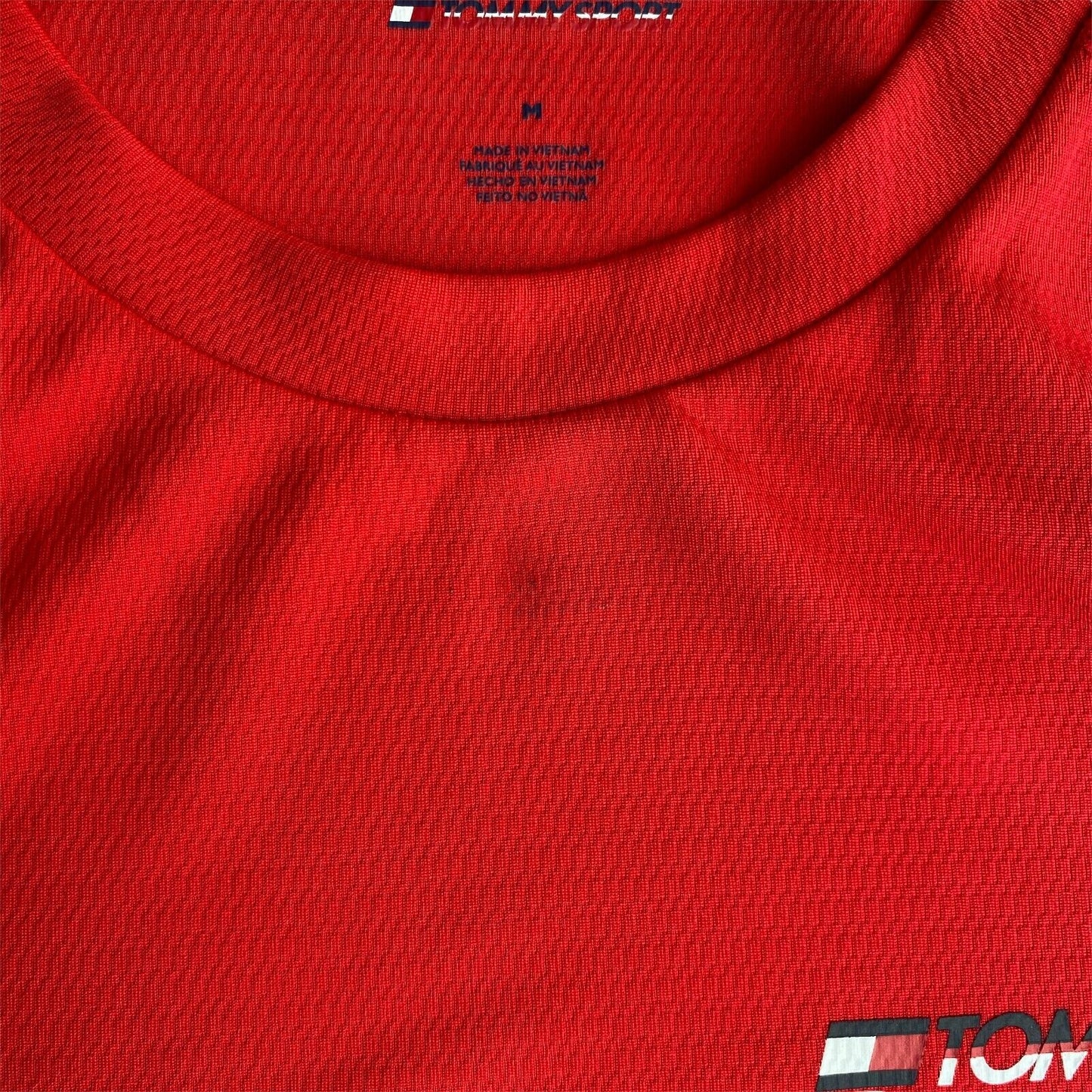 TOMMY HILFIGER Sport Rotes T-Shirt mit Rundhalsausschnitt, Größe M