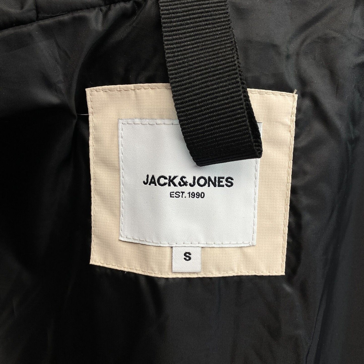 JACK&JONES Men Beige Force Hooded Puffer Coat Jacket Size S