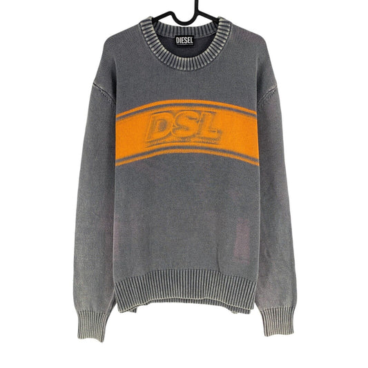 DIESEL Men Grey K-ORTEZ Crew Neck Sweater Jumper Size L