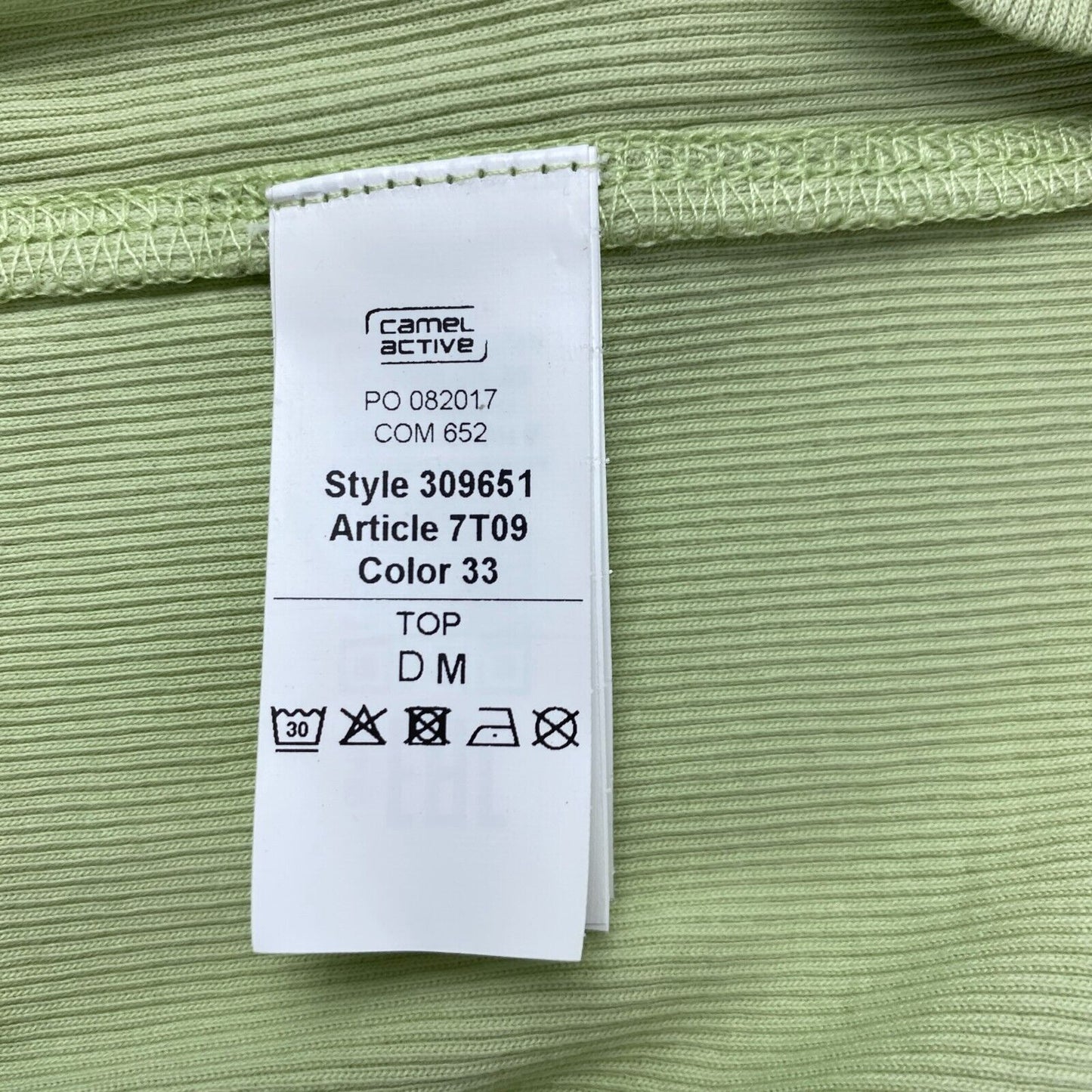 Camel Active Hellgrünes Stretch-Tanktop mit Rundhalsausschnitt, Größe L