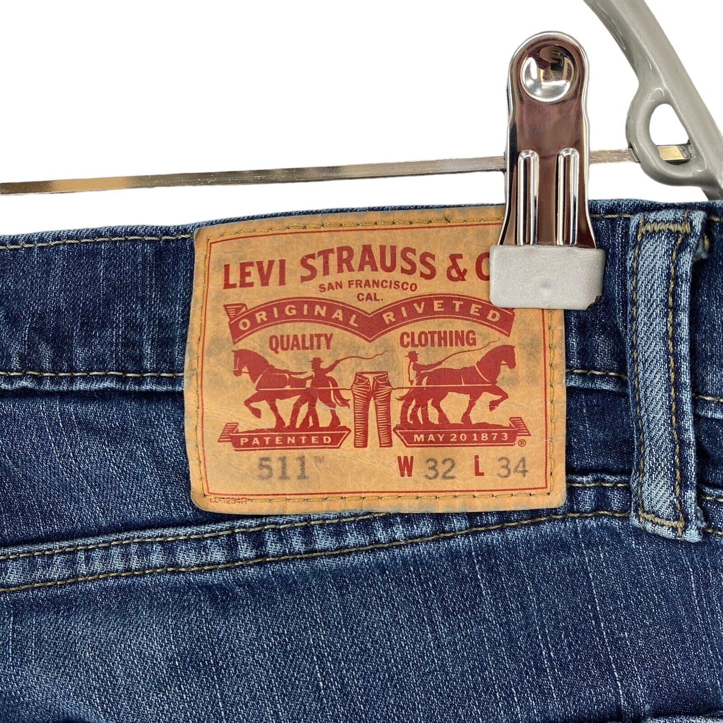 Levi's 511 Blaue Stretch-Jeans in Slim Fit, Größe W32 L34