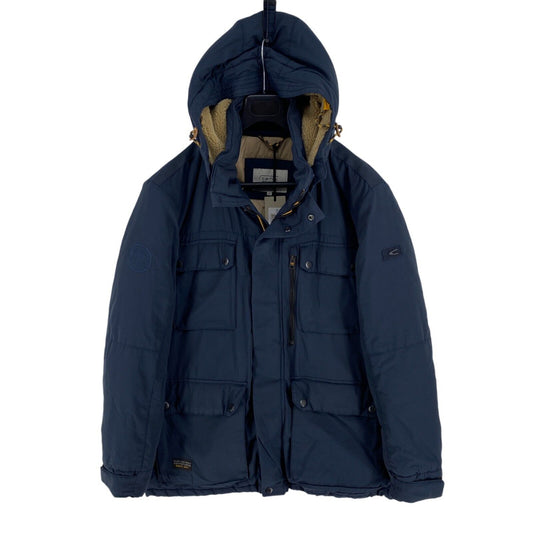 CAMEL ACTIVE Men Navy Blue Hooded Padded Puffer Jacket Coat Size EU 54 UK/US 44