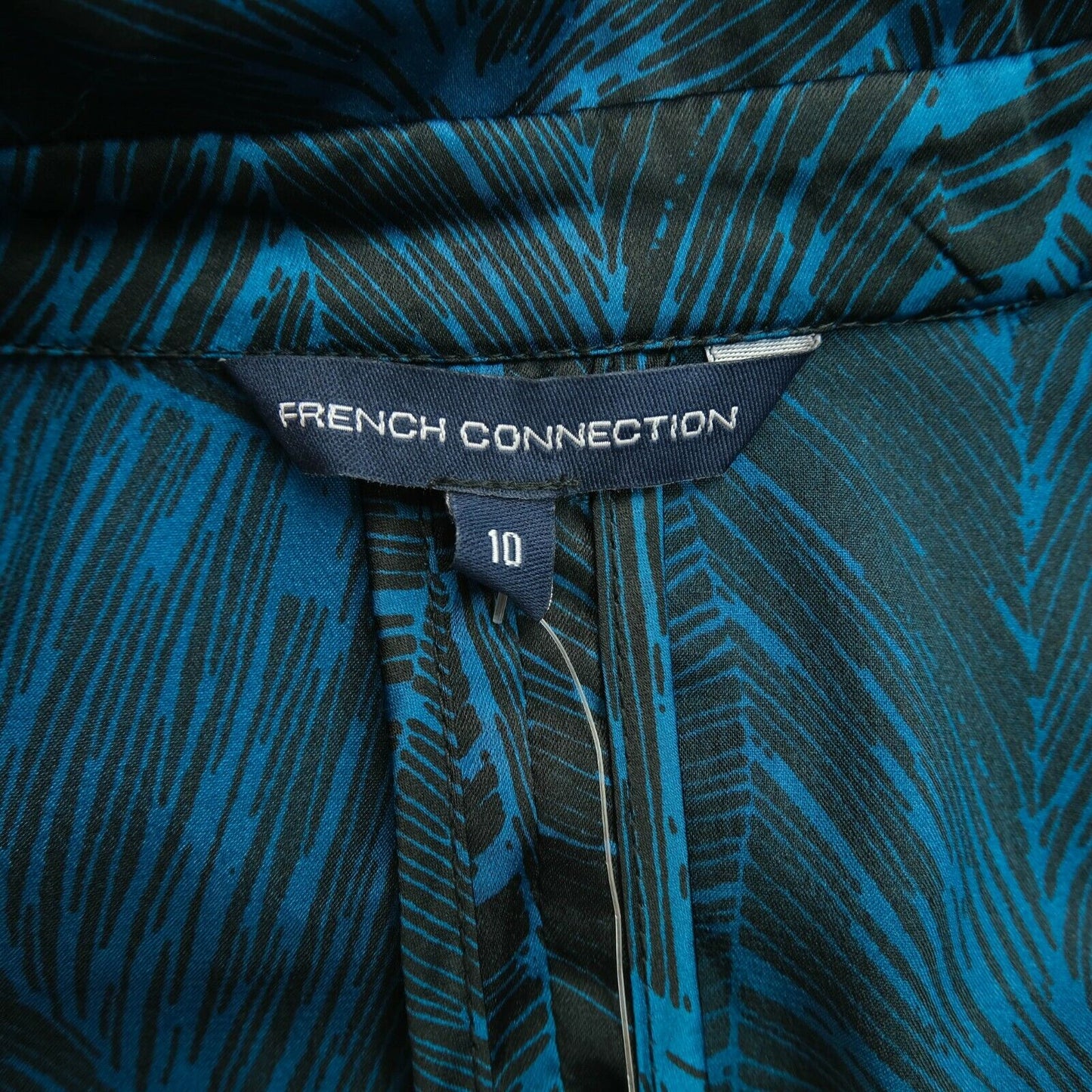 FRENCH CONNECTION Blue V Neck Longer Jacket Size 10 - S