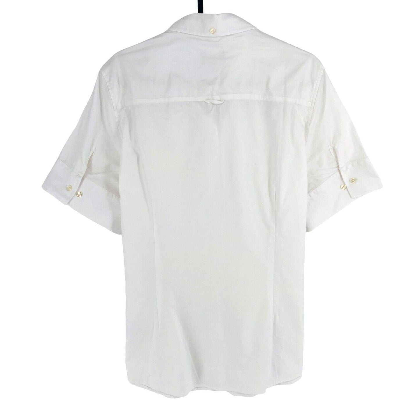 GANT Women White Stretch Oxford Solid Short Sleeves Shirt Size EU 44 UK 16 US 14