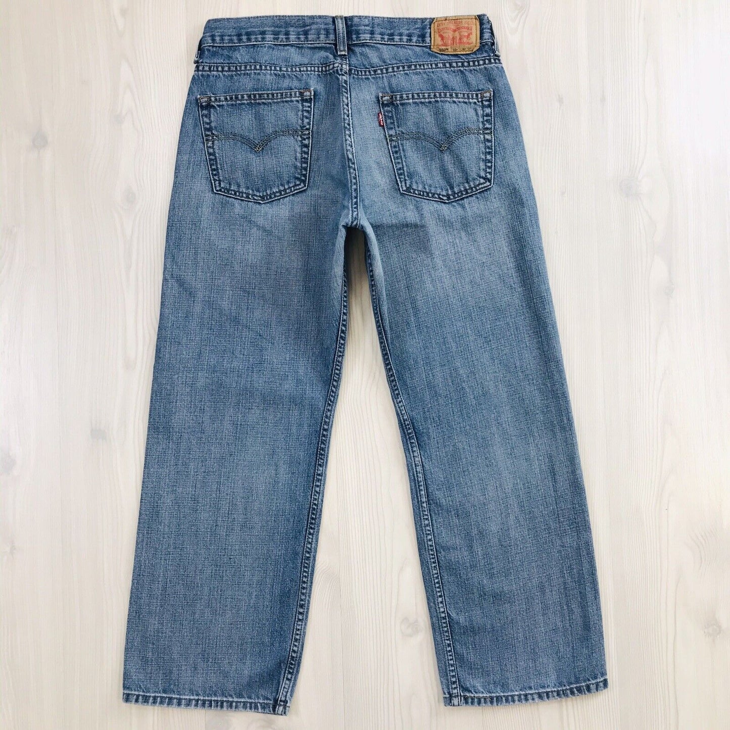 Vintage Levi's 550 Boys Blue Relaxed Straight Fit Jeans 12 H / W32 L27