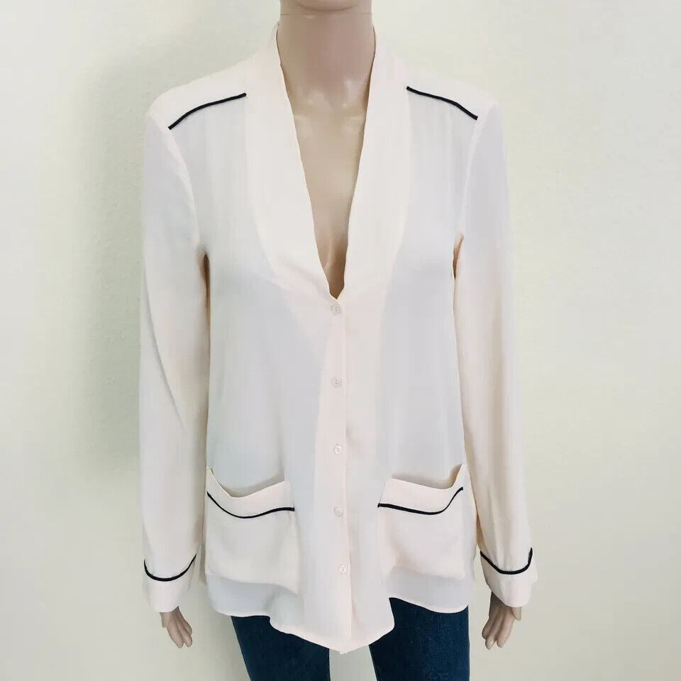 ZARA Women Beige 100% Viscose Blouse Top Shirt Size S