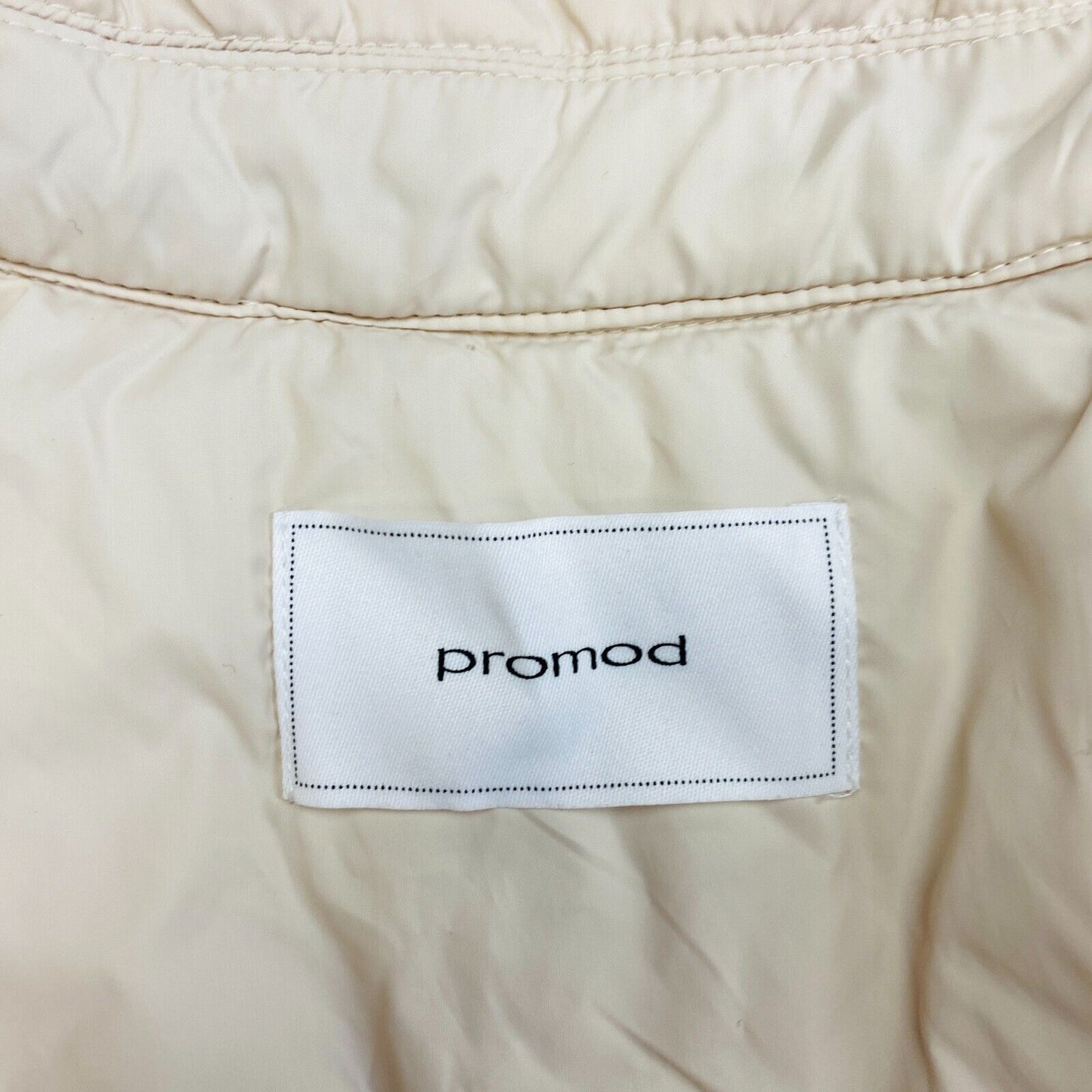 PROMOD Women Beige Padded Belted Quilted Jacket Coat Size EU 40 UK 12 US 8