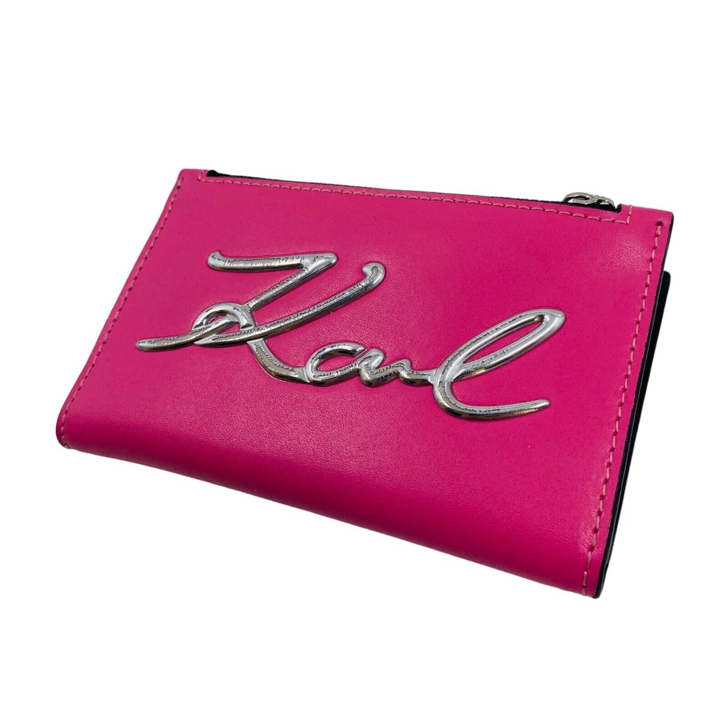 Karl Lagerfeld Pink Women Leather Wallet Card Holder