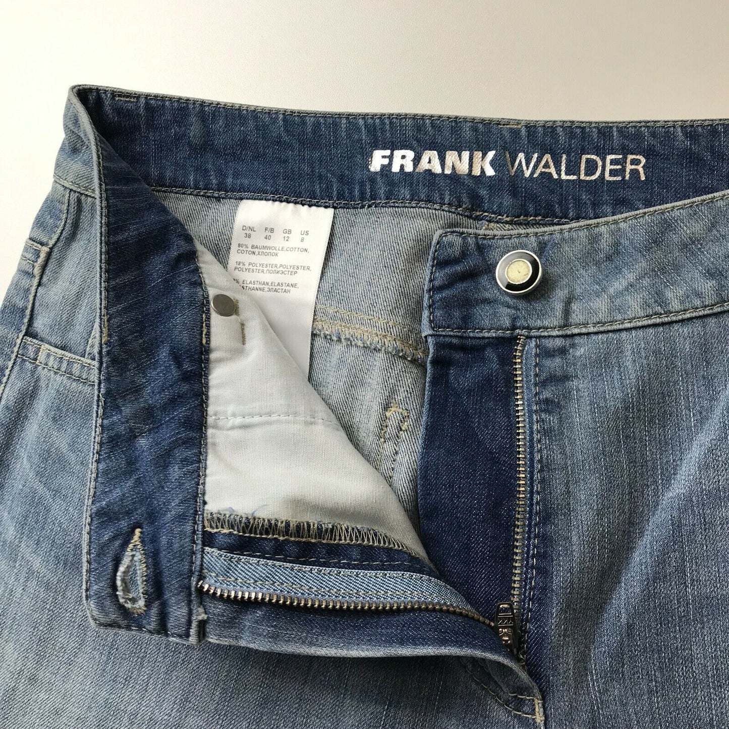 FRANK WALDER Damen Jeans, Blau, Regular Tapered Fit, Größe EU 38 UK 12 US 8 W31