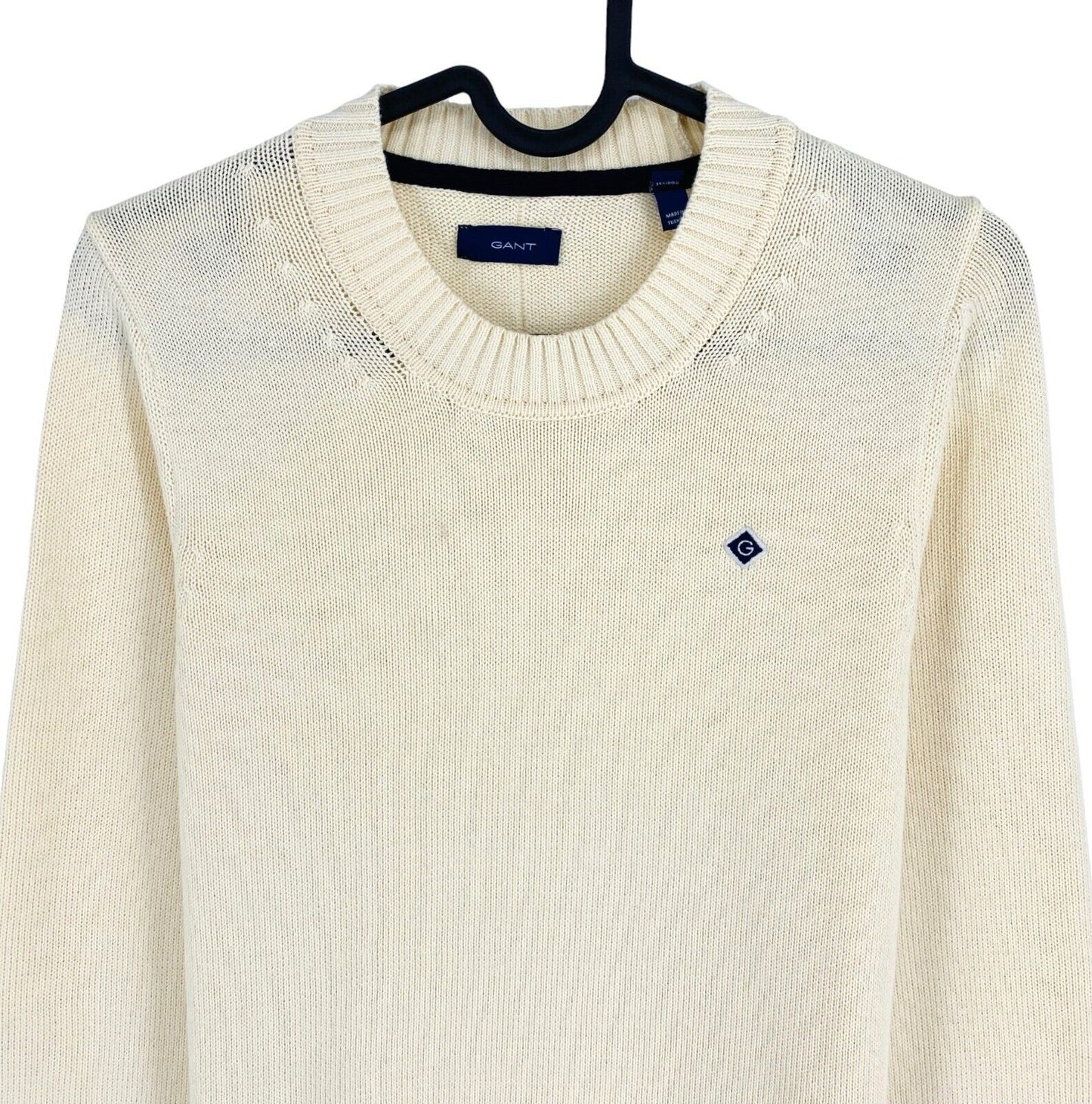 GANT Beige Icon G Cotton Crew Neck Jumper Sweater Size XS