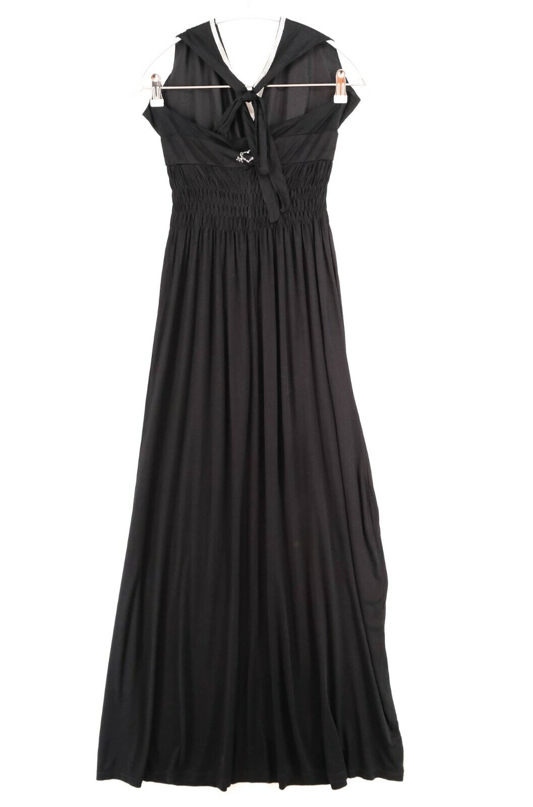 BLUGIRL FOLIES Black V Neck Long A Line Dress Size IT 46 EU 42 UK 14 US 12