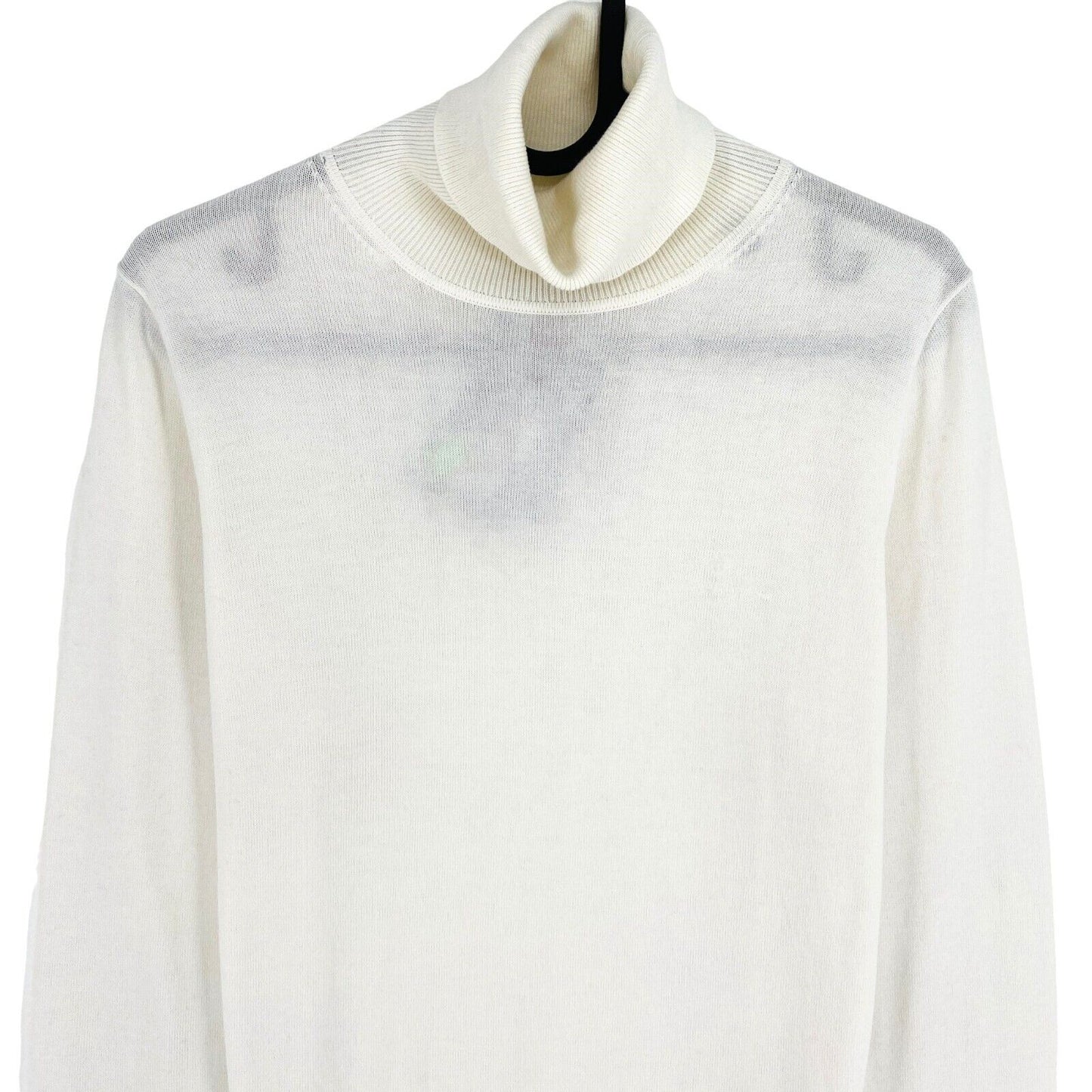 GANT Blanc 100% Coton Pull Col Roulé Pull Taille S