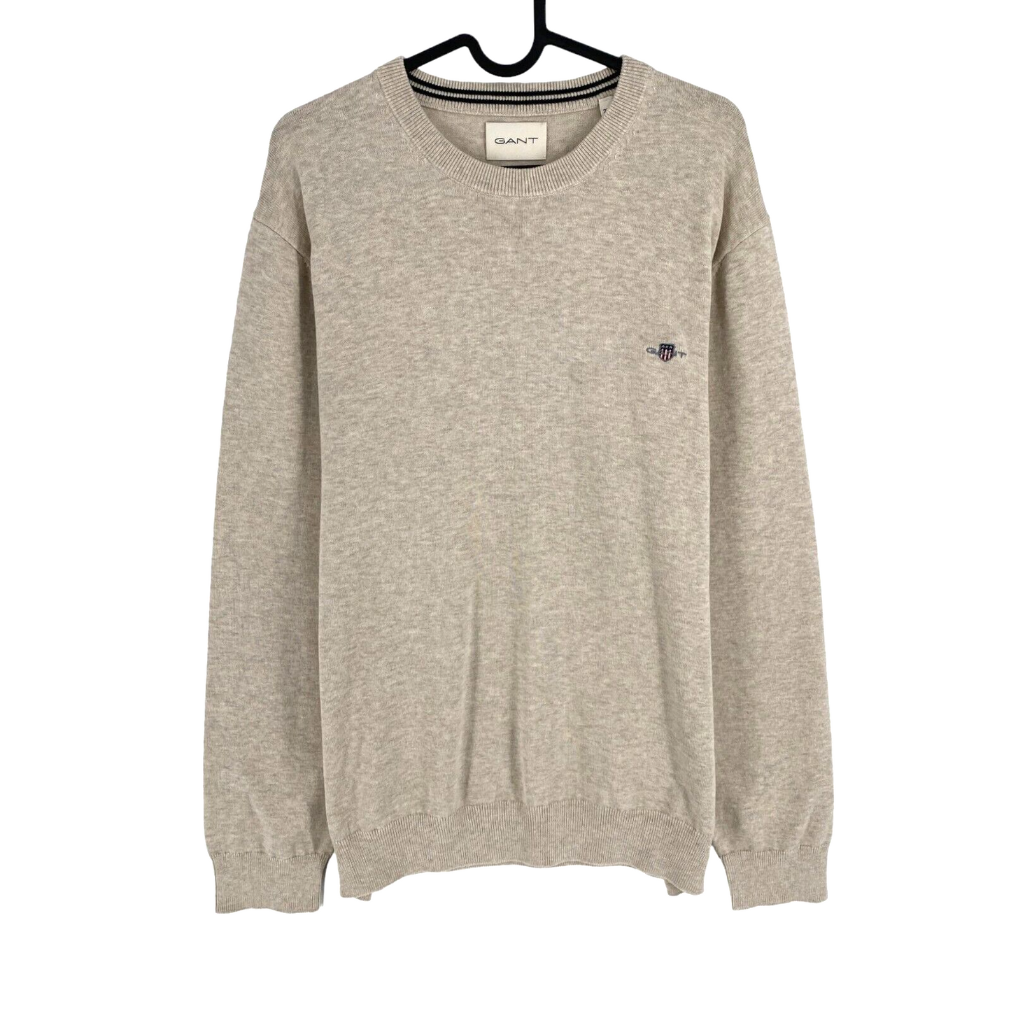 GANT Beige Cotton Crew Neck Jumper Sweater Size 2XL XXL