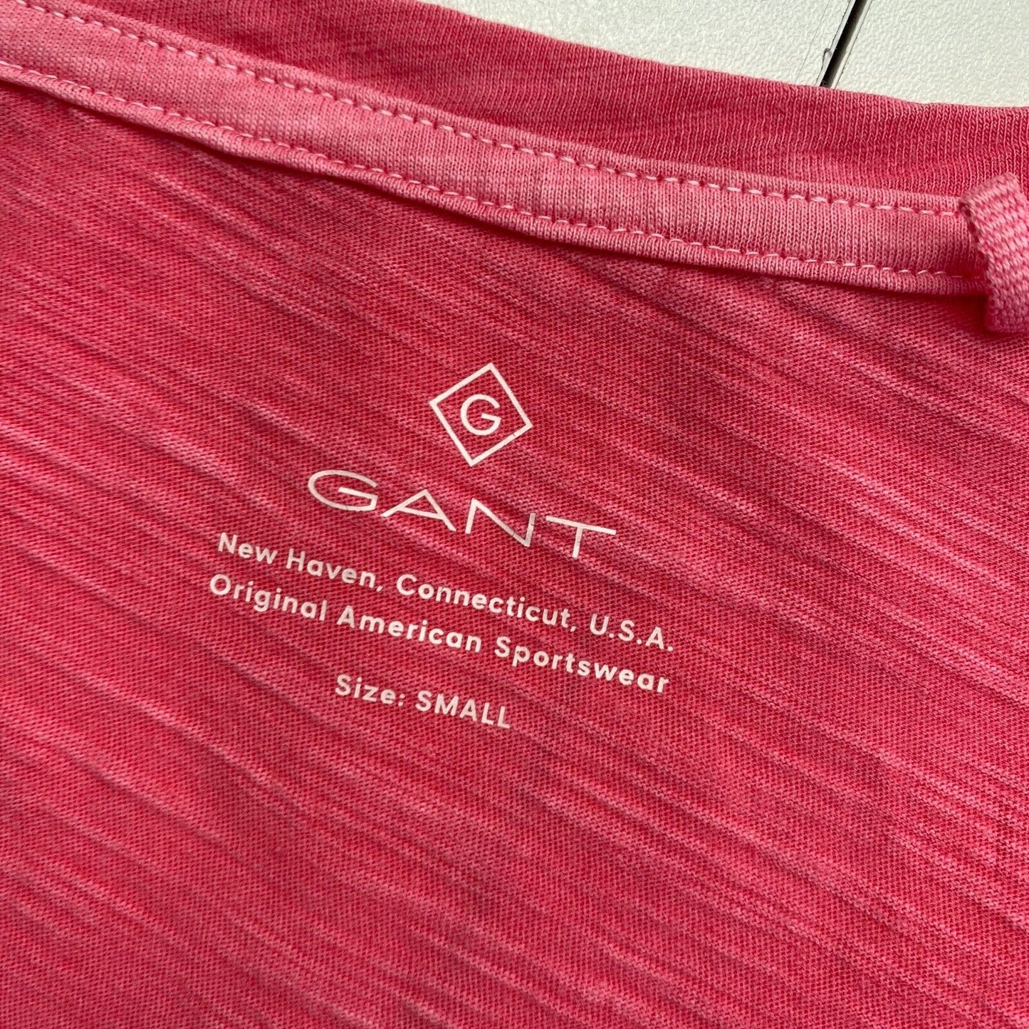 GANT Pink Sun Faded V Neck T Shirt Size S