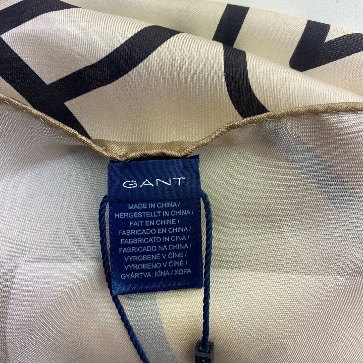 GANT Women Beige Logo Silk Scarf One Size