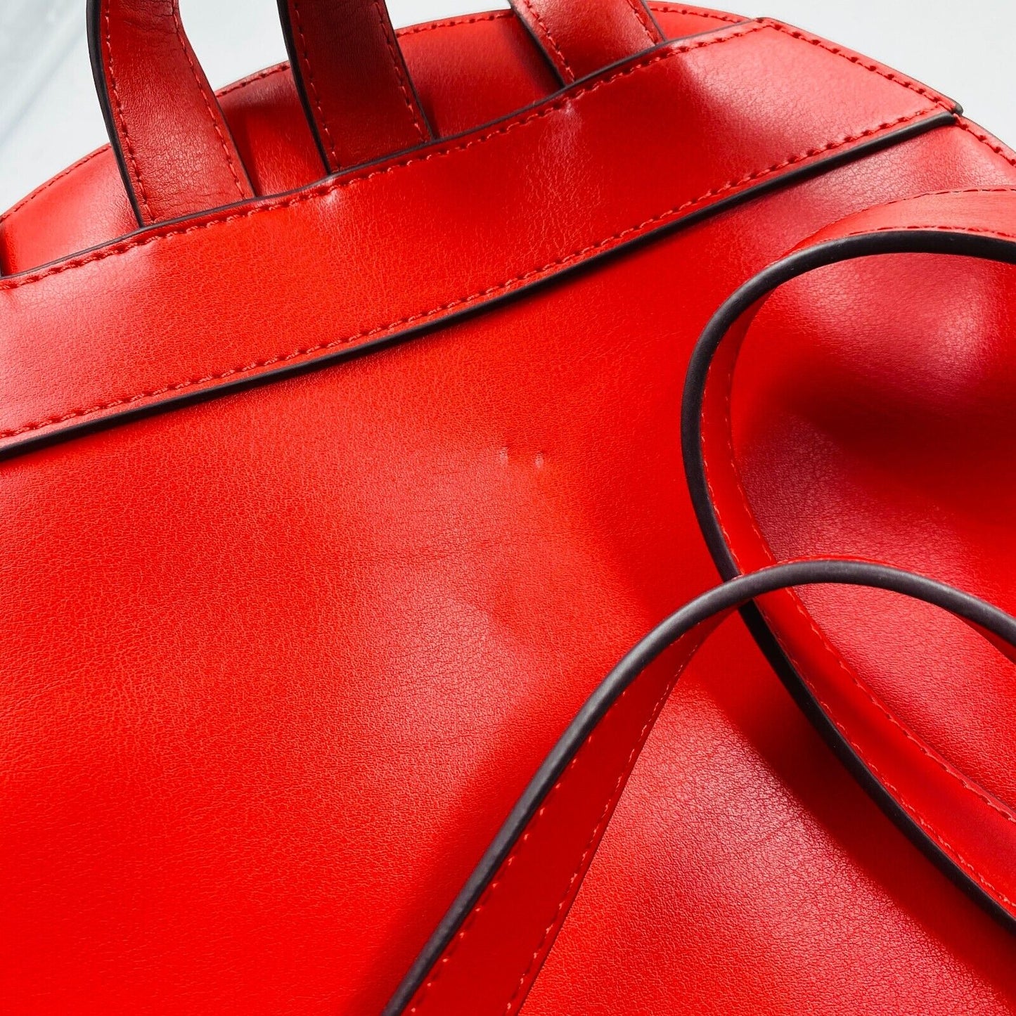 La Martina Rot 100 % Leder Damen Rucksack Rucksäcke