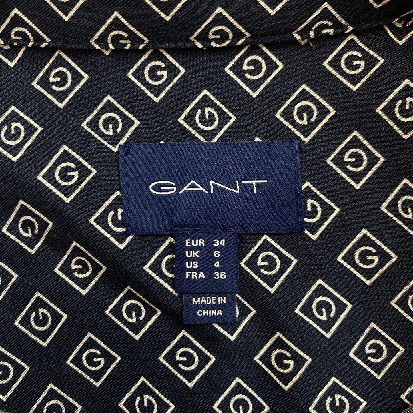 GANT Navy Blue Icon G  Shirt Dress Size EU 34 UK 6 US 4