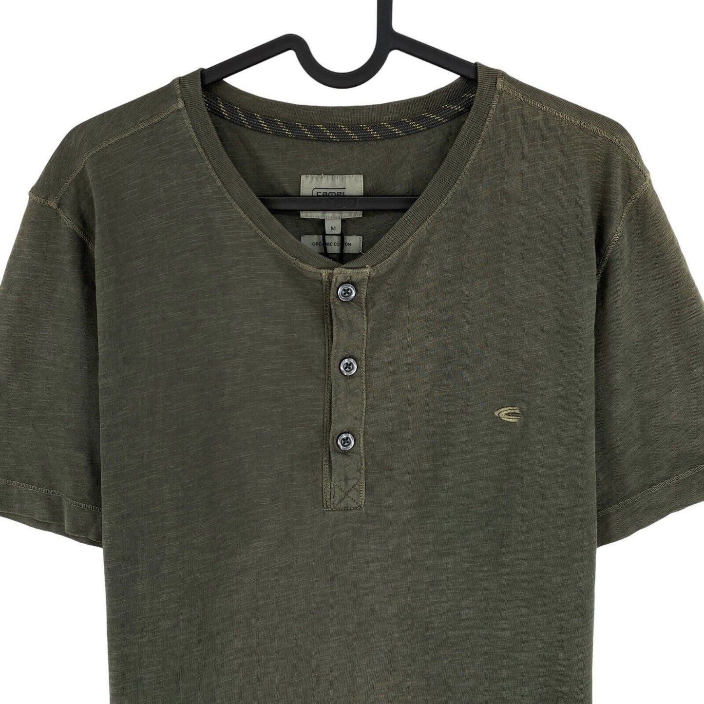 CAMEL ACTIVE Greyish Green Henley Neck T Shirt Size M