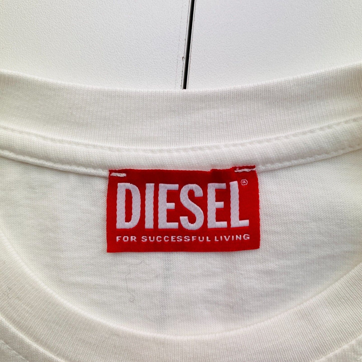 DIESEL Women White T-SLI-IND Crew Neck T Shirt Size XS