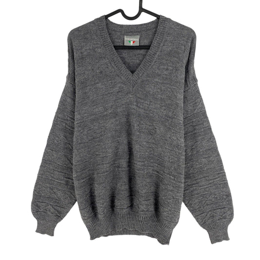 Cosby vintage Rétro années 90 Giramondo Gris Pull Pull Taille EU 48 UK/US 38