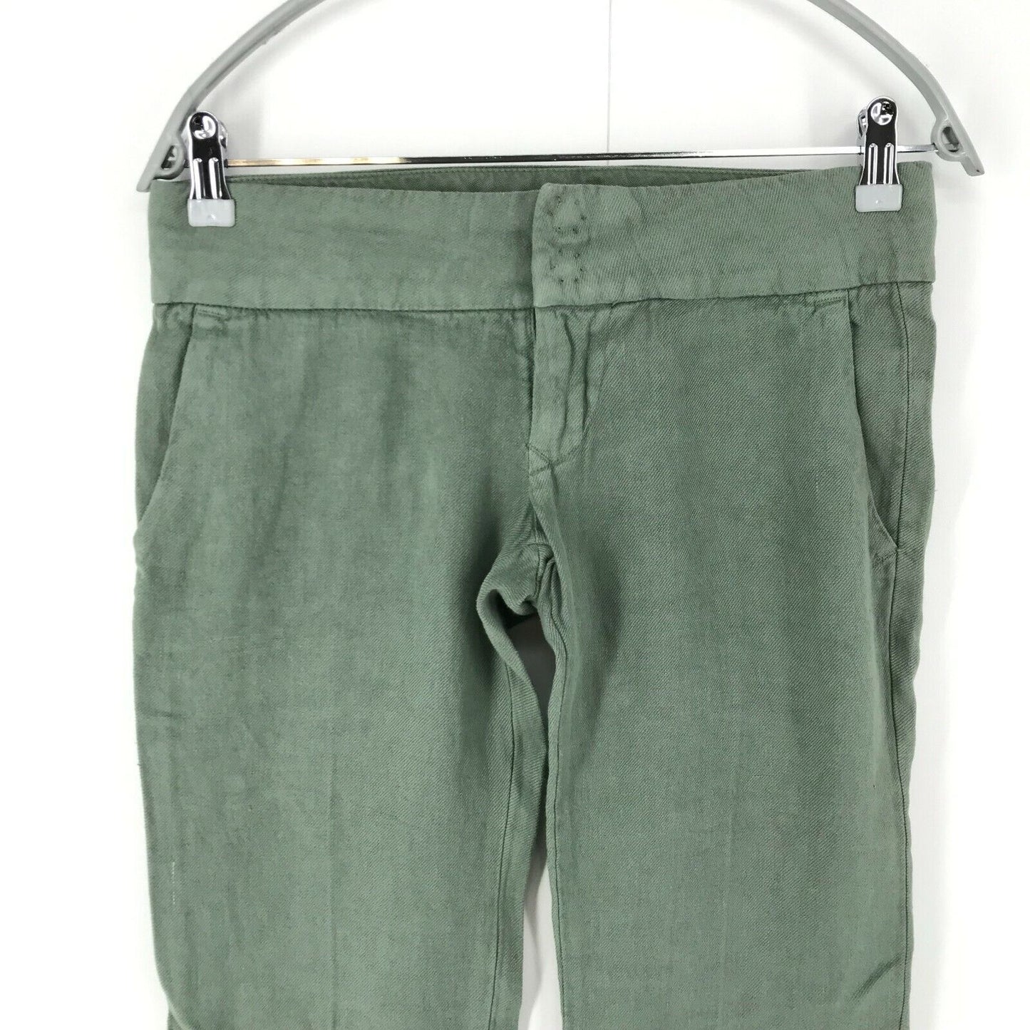 NOLITA De Nimes Women Green Regular Fit Linen Trousers Size 26 / W29