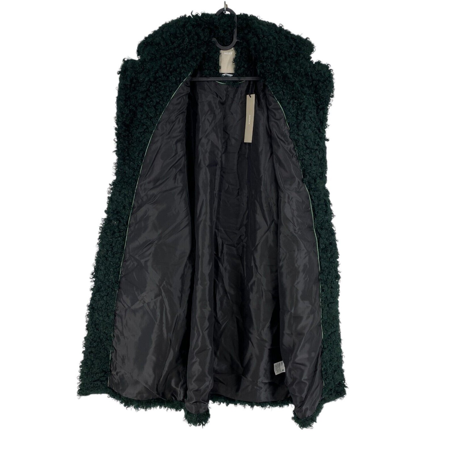 MEXX Women Dark Green Faux Fur Coat Jacket Size M