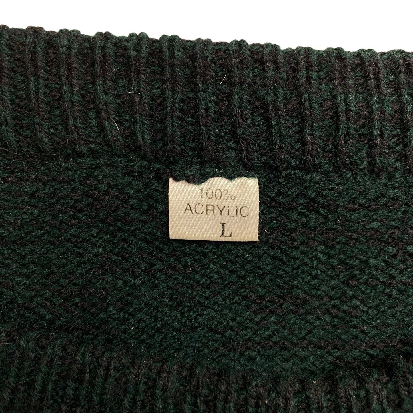 Cosby Vintage Retro Dark Green Sweater Pullover Size L