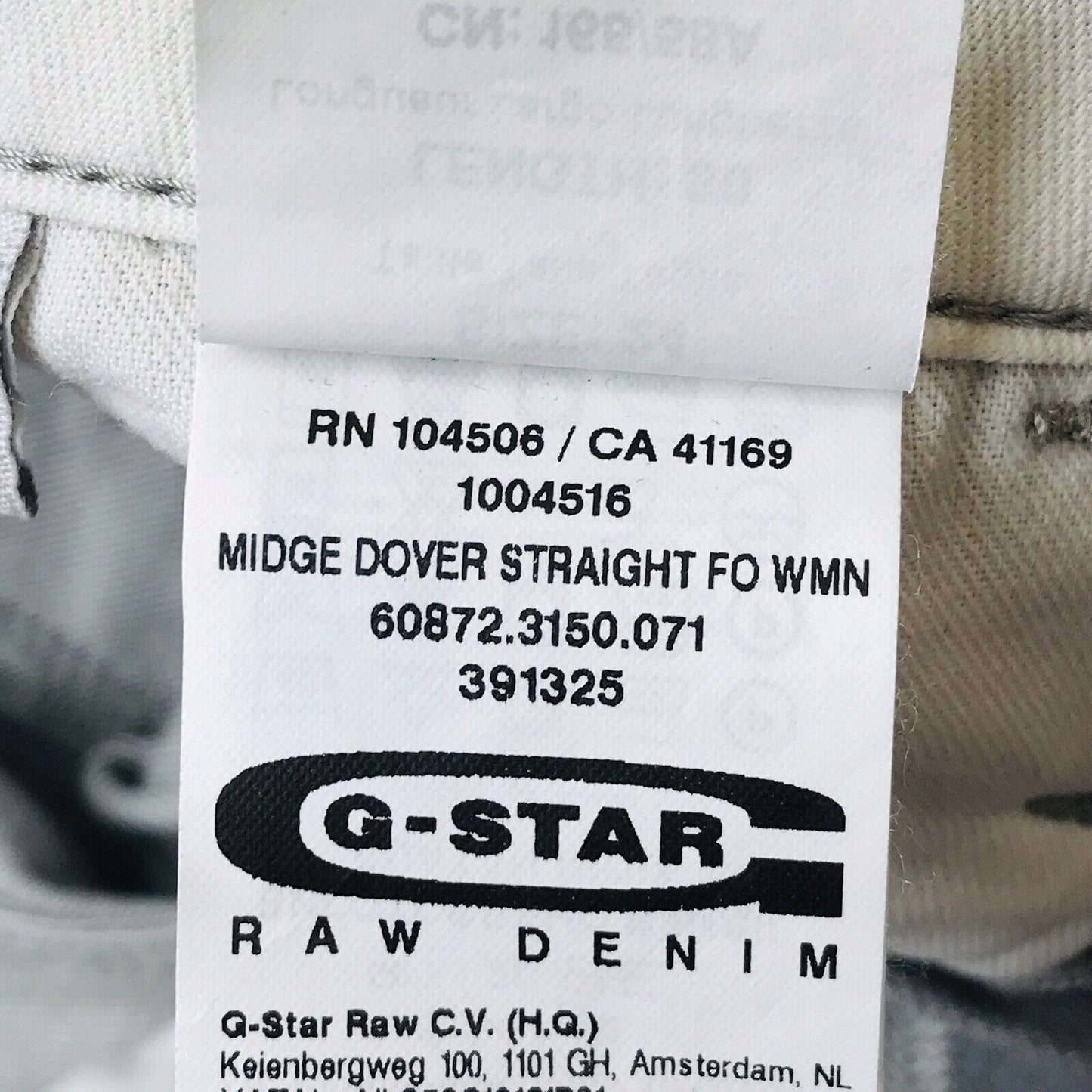 G-STAR RAW MIDGE DOVER Women Teen Grey Regular Straight Fit Jeans W24 L30