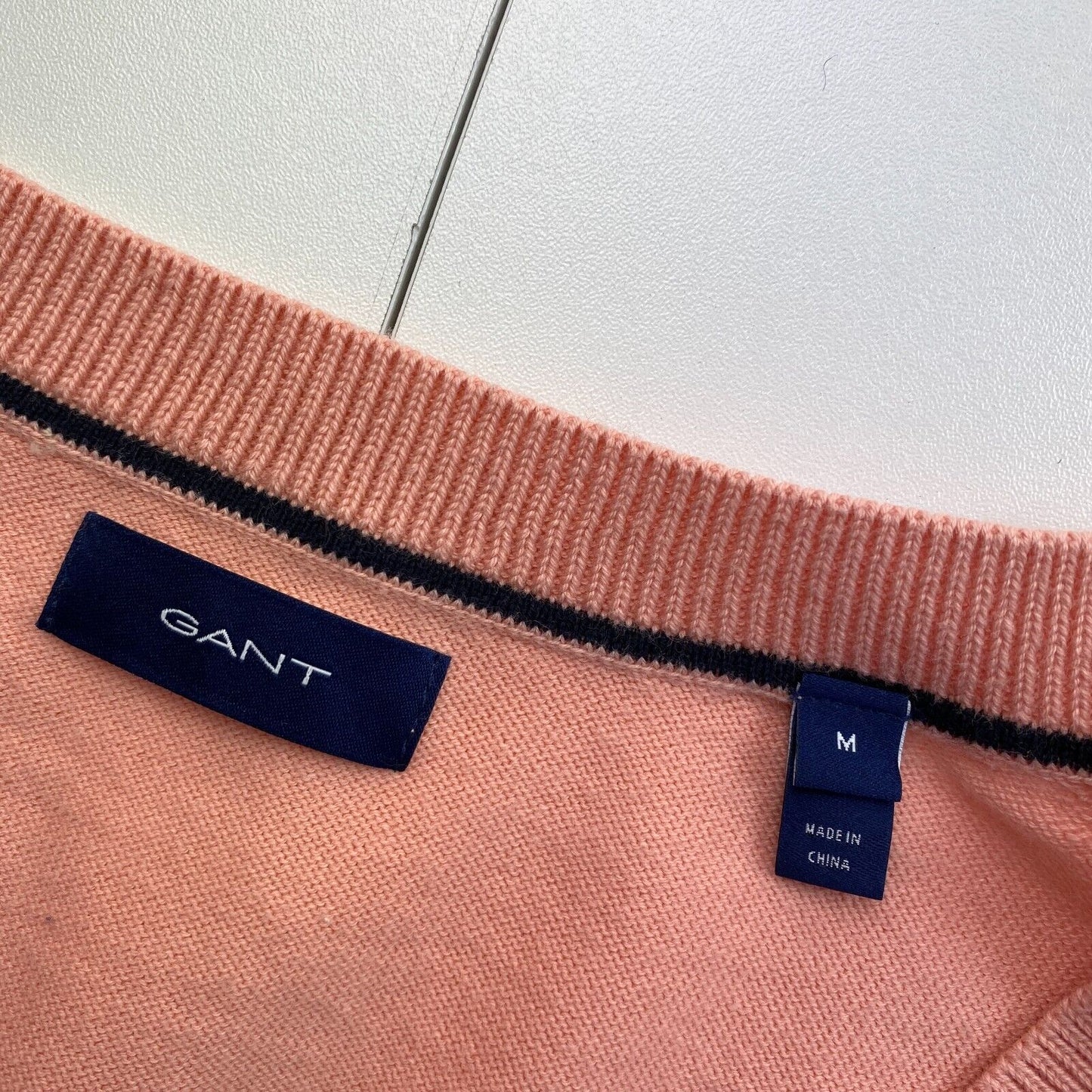 GANT Pink 100% Cotton V Neck Sweater Jumper Size M