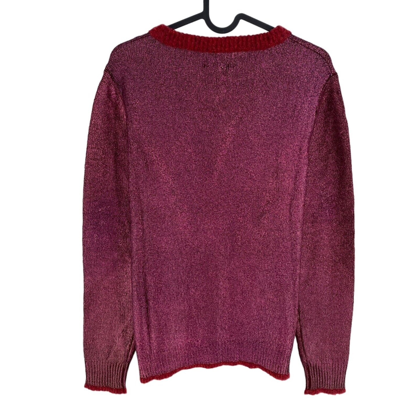 JACOB COHEN Rose foncé métallisé 100% Laine Cardigan Pull Taille S