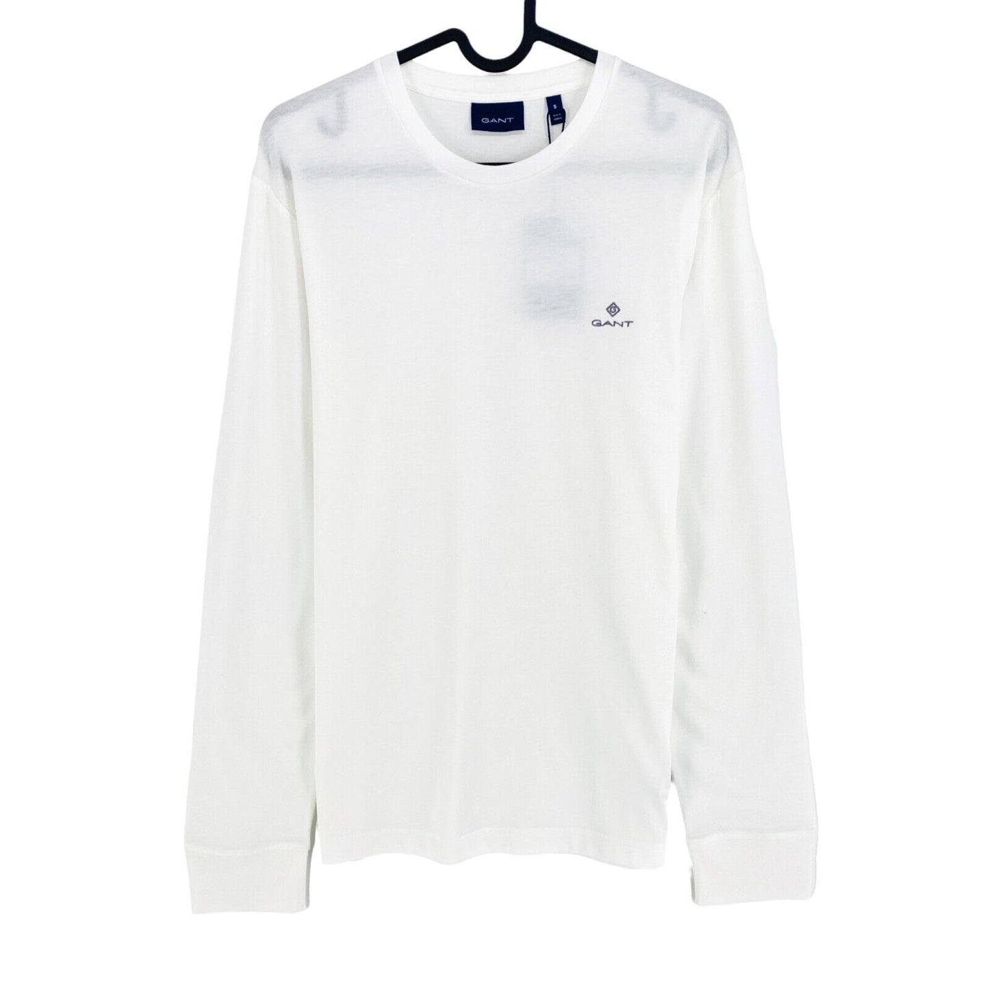 GANT White Slim Merc Jersey Crew Neck Long Sleeves T Shirt Size S