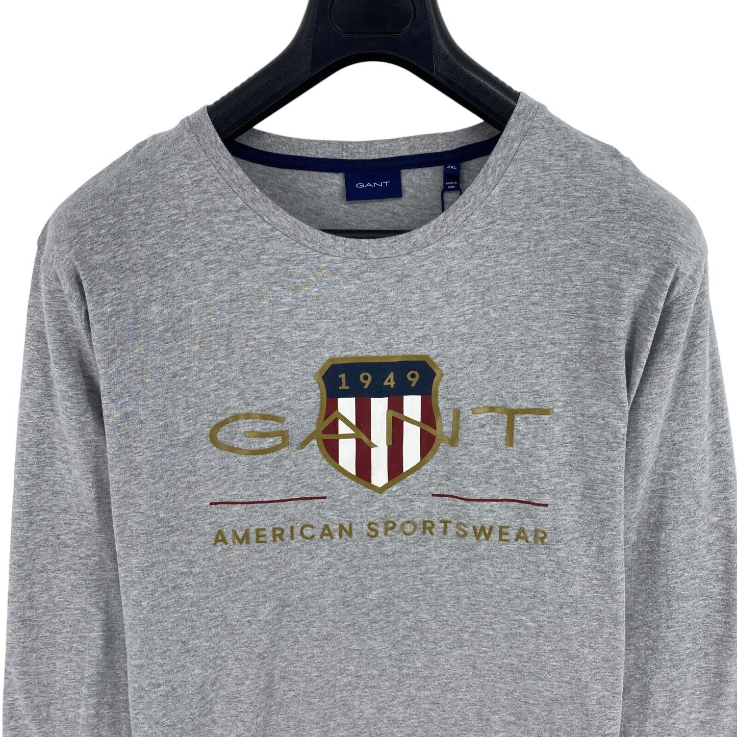 GANT Grey Archive Shield Crew Neck Long Sleeves T Shirt Size 2XL XXL