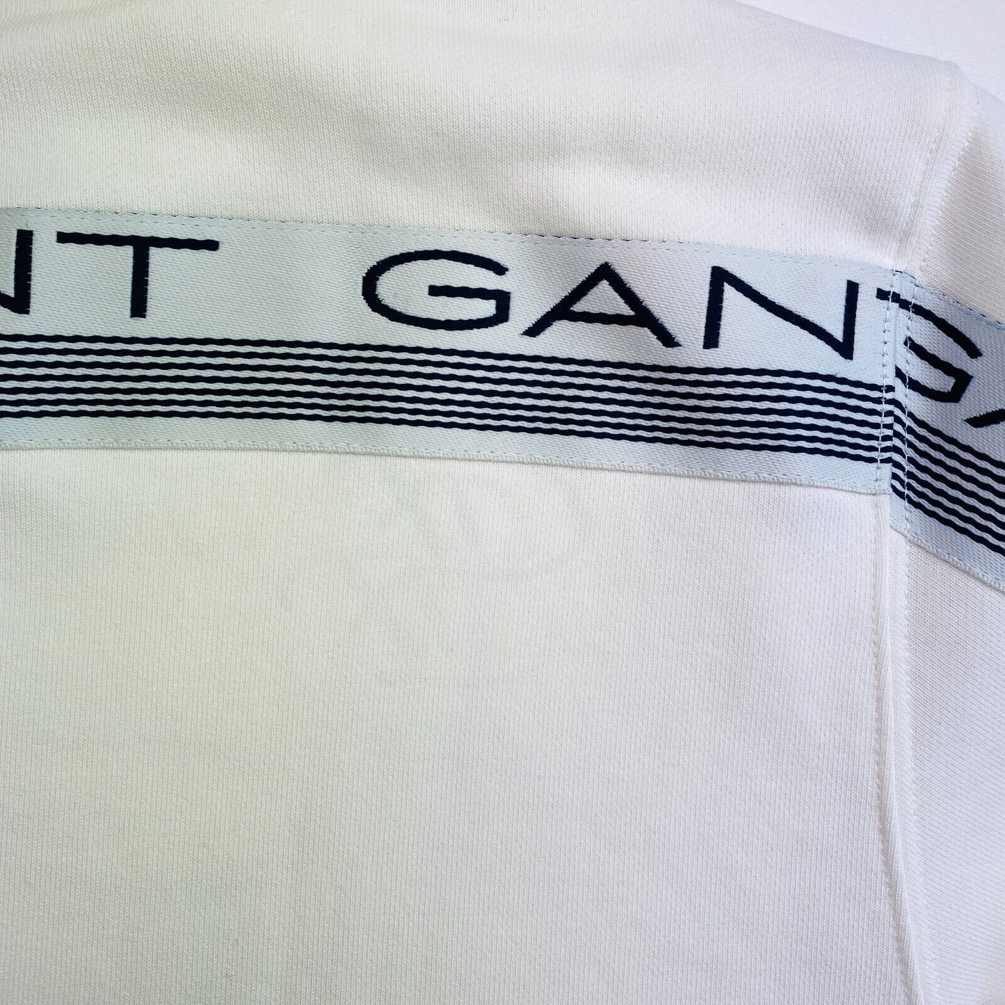 GANT White Stripes Logo Crew Neck Sweater Jumper Size XL