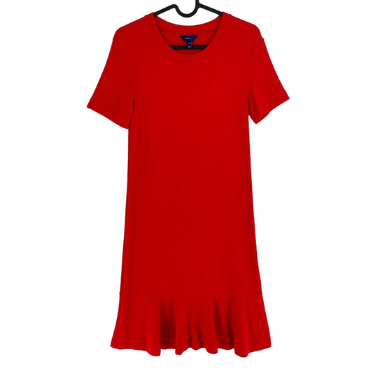 GANT Women Red Short Sleeves Jersey Sheath Dress Size XS