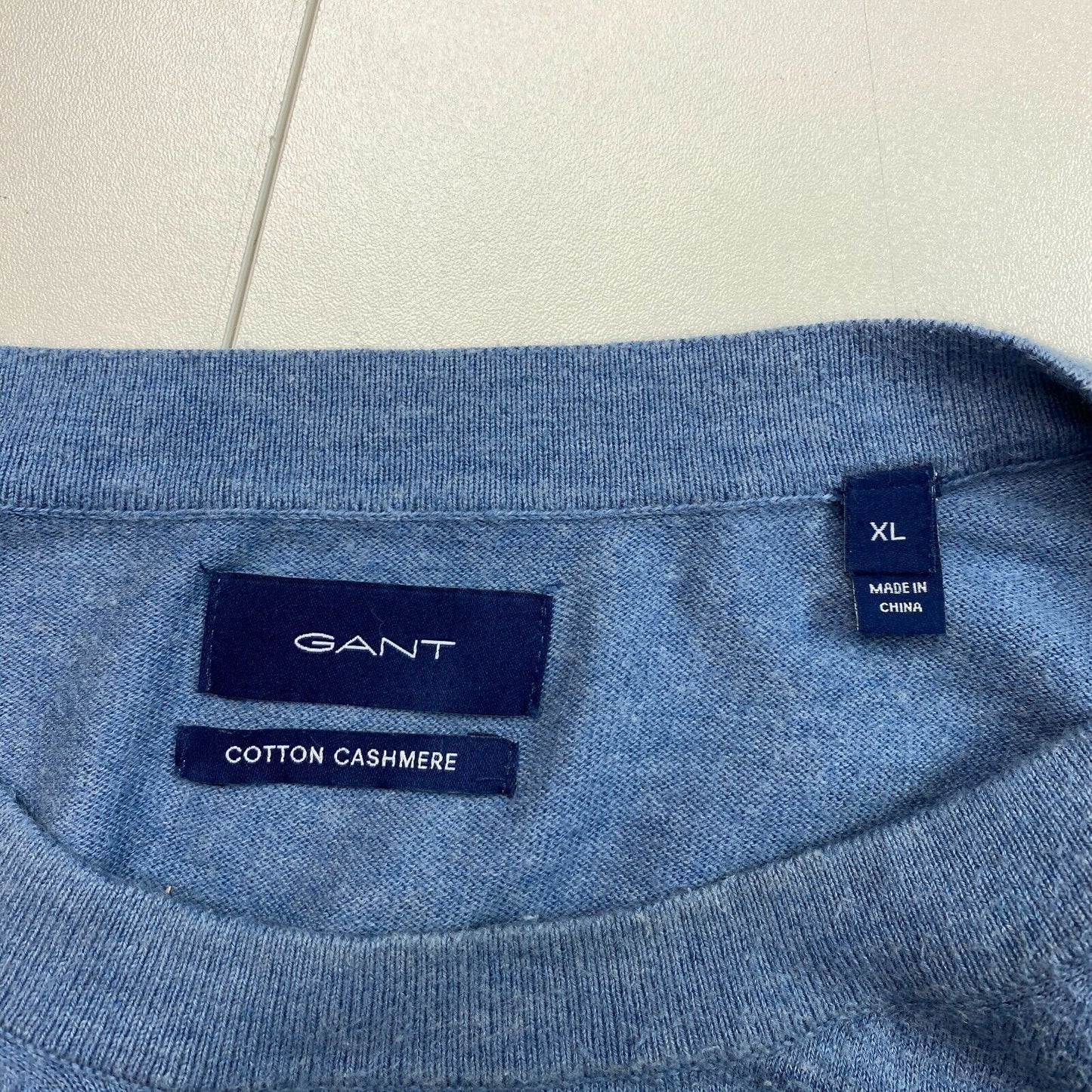 GANT Blue Cotton Cashmere Crew Neck Sweater Jumper Size XL