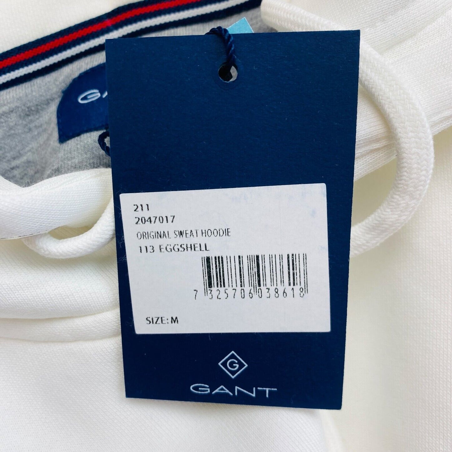 GANT White Original Hoodie Jumper Sweater Size M