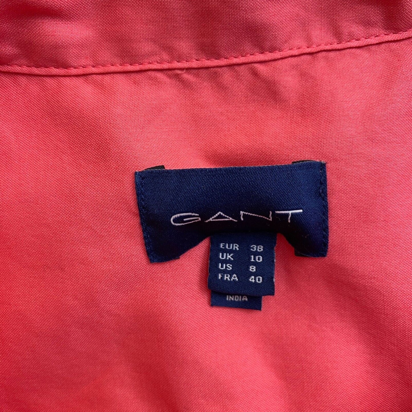 GANT Pink GMT Washed Oxford Bow Shirt Size EU 38 UK 10 US 8