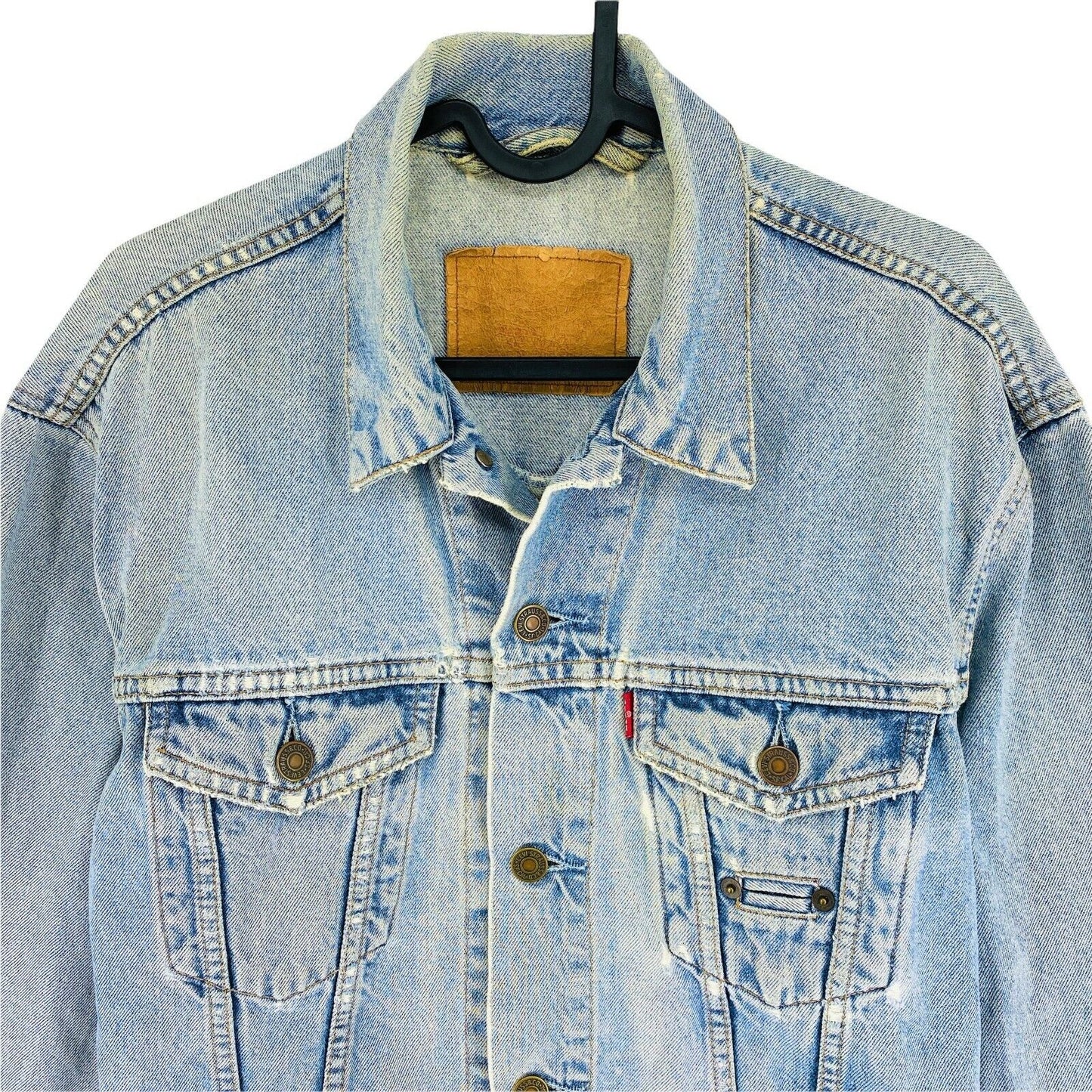 Levi’s 71162 Light Blue Vintage Denim Jeans Trucker Rider Jacket Size S